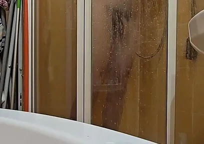 Hairy Guy Taking a Shower at His Female Friend’s Place