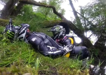 Mud hole dainese biker blowjob cum