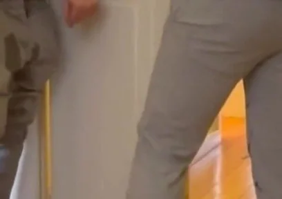 Desperate Boy Left Outside by His Flatmate Wets Himself and Then Gets His Revenge