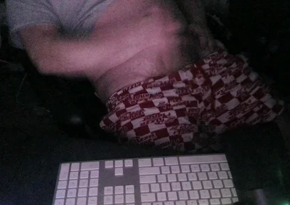 Night Time Masturbation Tease at My Computer with the Webcam on and the Night Time Ready for Action