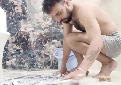 Indian Stepfather Stepdaddy Enjoy Shower