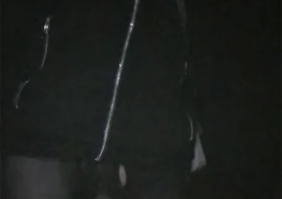 Walking Through the City in See-through Leggings (bulge Meggings)