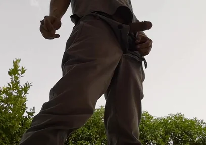 Quick Outdoor Jerkoff While Having a Cigarette