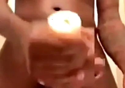 Stroking my hard big dick with torch