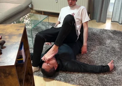 Feet socks master licking