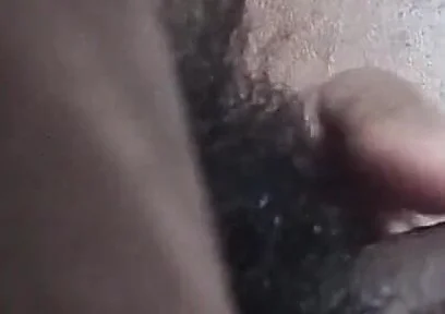 Masturbating,rubbing, and Slapping My Hairy Uncut Black Cock After Long Time