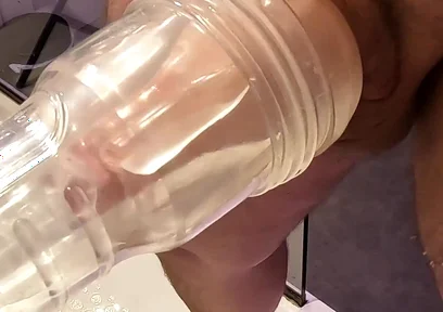 Fleshlight Wall Fuck POV with a Thick Uncut Cock in Full Focus