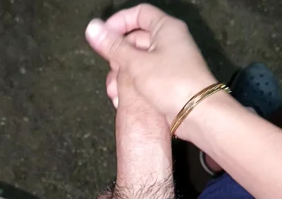 Outdoors at Night, Peeing and Hot Cumshot