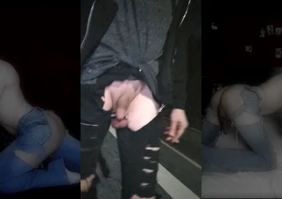 Ripped Jeans Outdoors (midnight Walk)