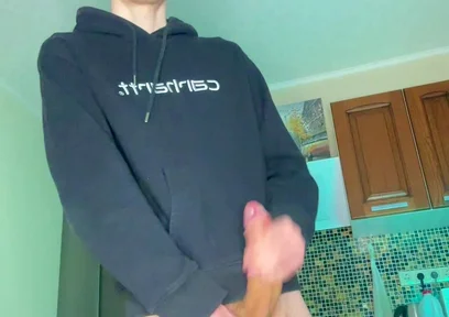 Watch This Young Student Shoot a Thick Load of Cum