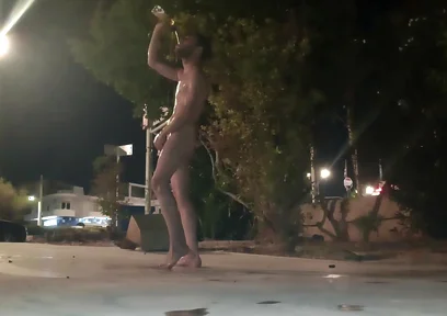 Piss Shower in Public and Cum