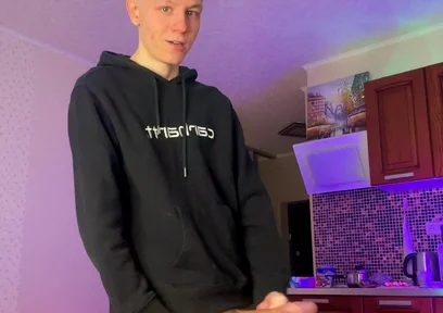 Skinny Boy Making a Huge Mess with His Thick Dick