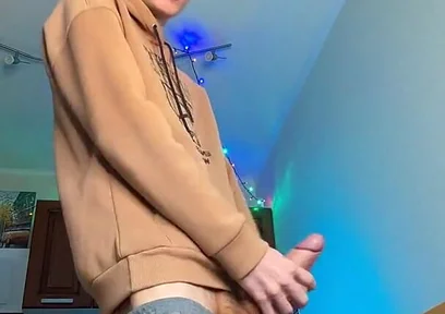 Huge Cumshot From a Skinny Boy with a Surprisingly Big Cock