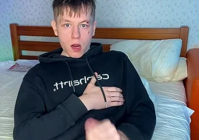 Bored in My Room so I Rubbed My Big Cock Until I Blew a Load