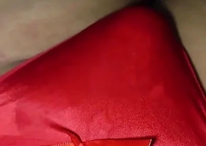 Wife's Sexy Red Thong Full of Cum!