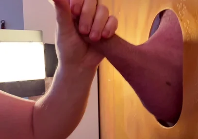 Builder Shoves His Thick Rock-hard Cock Through. Then This Happens?