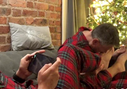 Mature Couple Foot Worship at Christmas