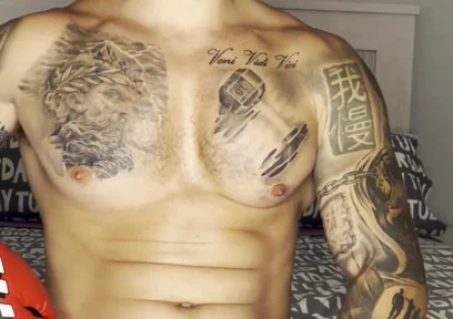 My Big Cock Cums with a Boxer Gloves