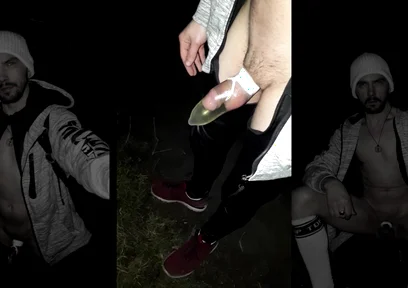 Winter Hike with a Piss-soaked Rubber on My Dick