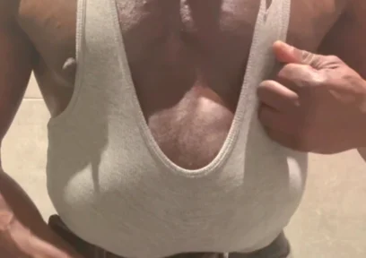 Black Muscle Stepdad Revealing Singlet Bate Cum Post Gym Shower