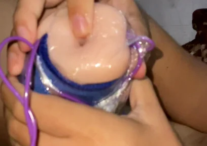 Fuck Homemade Sex Toy with Cum Shot.