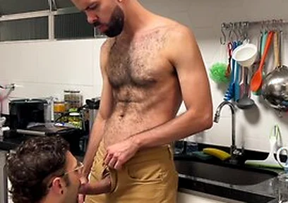 Hairy Alpha Milo Galician Breeds My Ass In The Kitchen - Used As His Cumdump