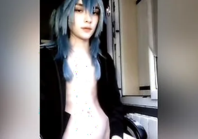 Gay Femboy Play With His Tummy & Dick