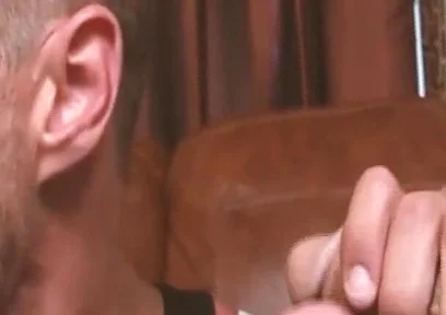 Thirsty for Cum Horny Gay Man Enjoys the Two Cocks of His Muscular Colleagues in a Threesome
