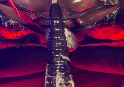 Femboy Bottom Dipsodeep Creams Butthole with Large Dildo - Anal Training