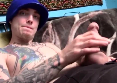 Tatted Thug Blinx Loves A Good Stroke And Big Cum Load