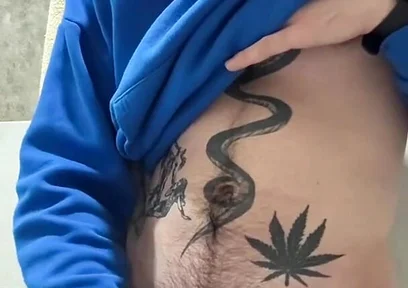 Revaz Masturbates Her Dick and Cums