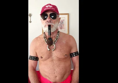 Stepdad Smoking His Pipe in Hi Viz Gear