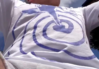 He's just riding his bike in a sweatshirt and no underwear...