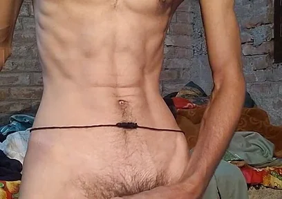 Horny Boy Play with Big Cock in Bedroom