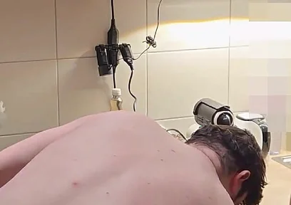 Straight Curious Guy Steven First Time Getting Fucked Bareback After Mutual Blowjob in the Kitchen