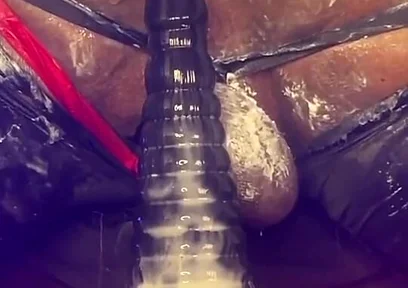 Femboy Bottom Dipsodeep Creams Butthole with Large Dildo - Anal Training