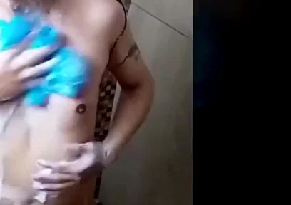 Post-workout Gym Shower: Athletic Guy Naked in Soap and Quick Tease