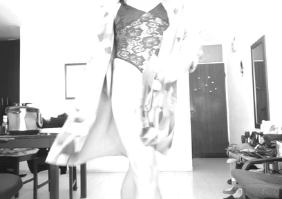 She Happily Opens Her Autumn Coat and Shows Everything That Is Underneath.