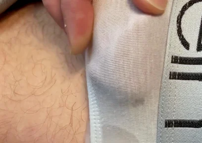 Frenulum Orgasm and Cum by Rubbing My Dick Through My Briefs