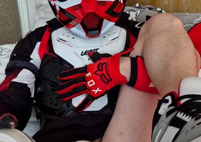 In Biker Gear, He Brought to Orgasm