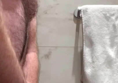 Hotel Bathroom Wank and Cum