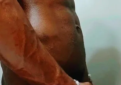 Oiling up My Big Black Cock