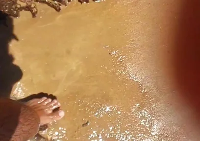 Sissy Ladysilva Walks Naked on the Beach with Her Hot Ass Tanned and Masturbating His Cock Until She Cums