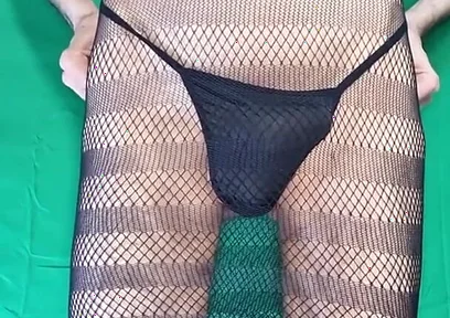 Black Fishnet Dress with and Without G-string!