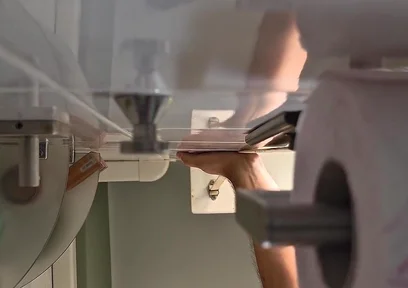 POV Muscular Bear Jerks off in the Toilet.