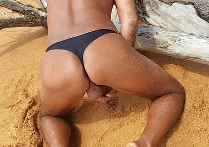 Ladysilva Sissy on the Beach in Panties Comes Fuck My Hot Ass