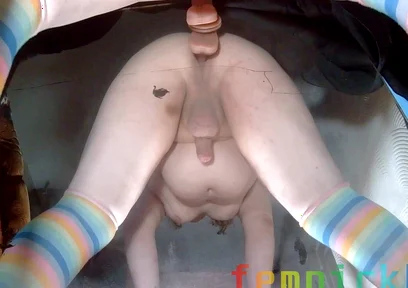 Fat Sissy Femboy Playing with His Little Toy