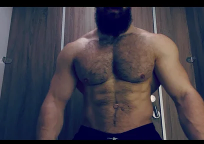 Hard breathing, musculine scent, bulging veins and muscles