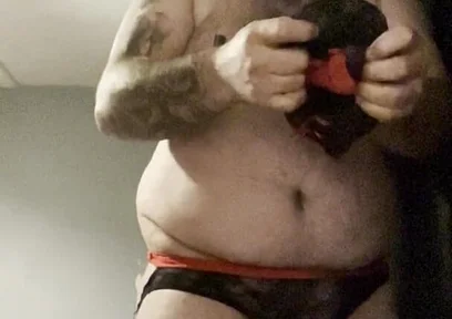 Anal Crossdressers Cuffed Cock and Ball with Pierced Nipples