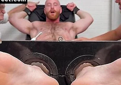 Brody Meyer In The Tickle Chair With An Electric Toothbrush On Balls